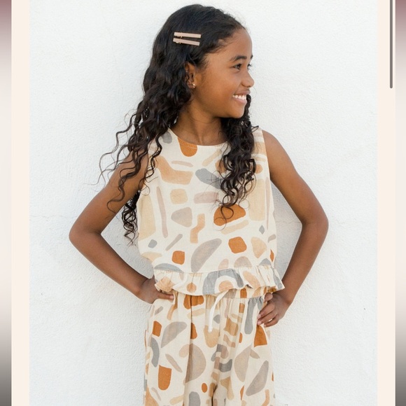 Rylee and Cru Oceanside Top and Wide leg pant in Abstract print size 8-9 - Picture 1 of 9